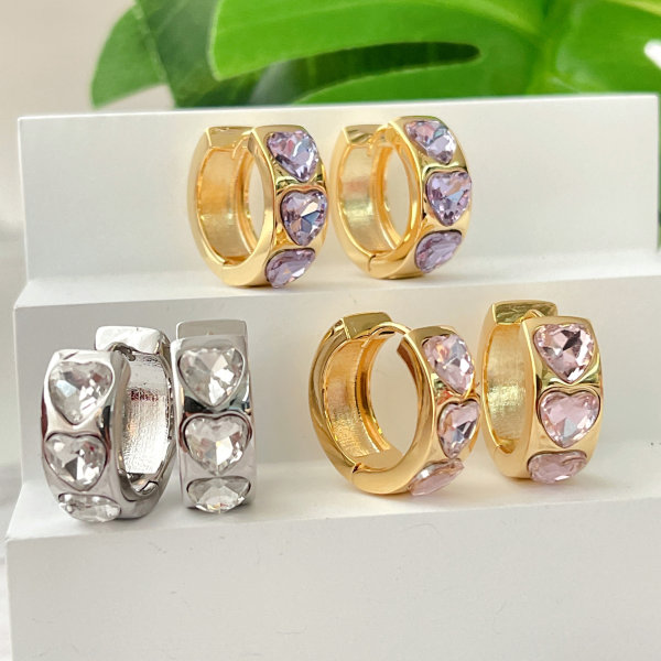 Pave Zircon Heart Earrings CMEXW-2417685