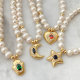 Fresh Water Pearl Necklace With Star , Heart Pendant