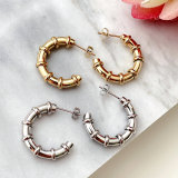 Stainless Steel Slub Hoop Earrings