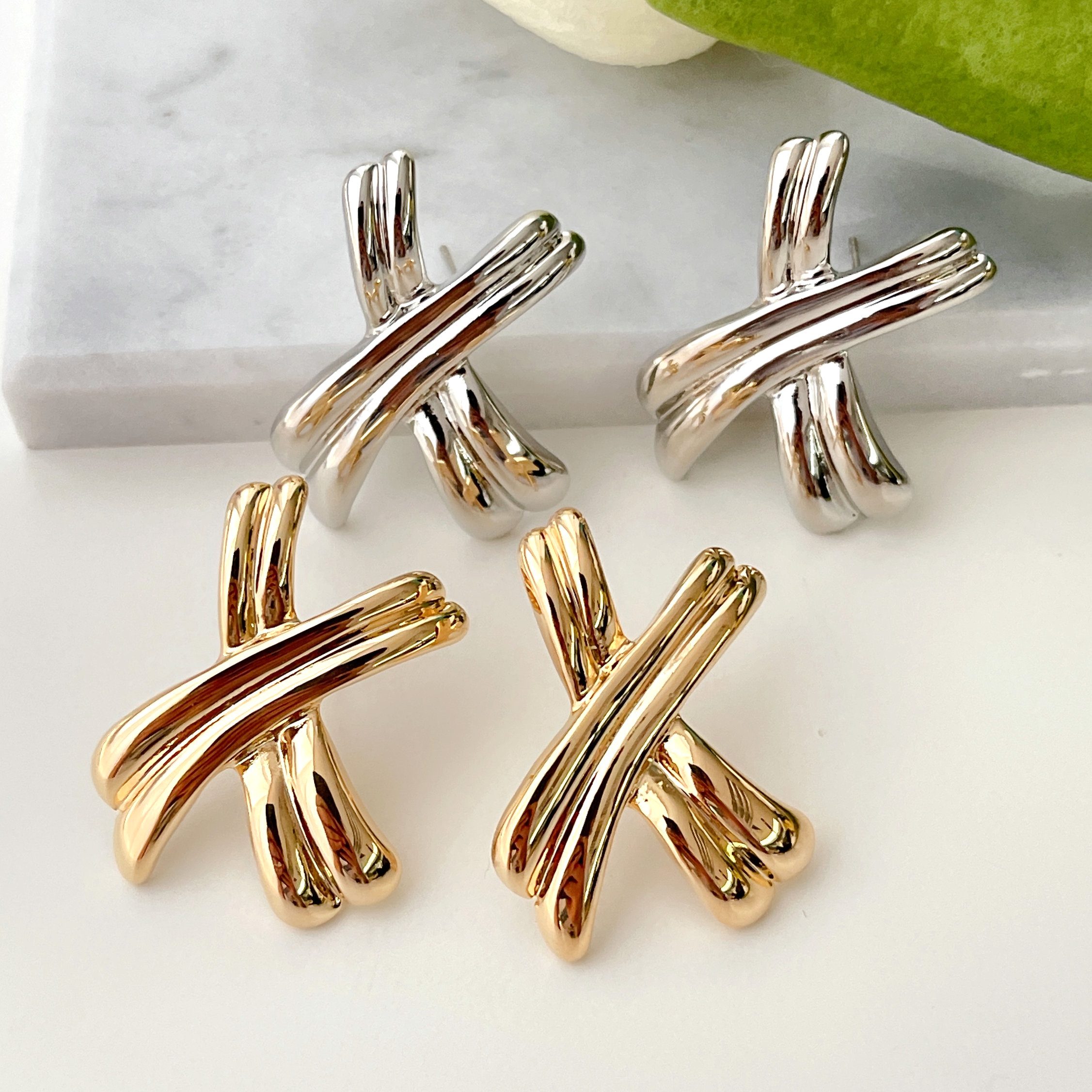 Cross Stud Earrings CMEADL-2418806