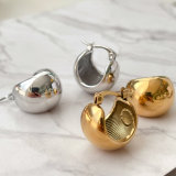 Stainless Steel Drop Hoop Earrings