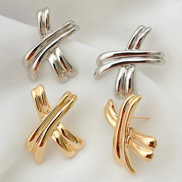 Cross Stud Earrings CMEADL-2418806