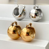 Stainless Steel Drop Hoop Earrings