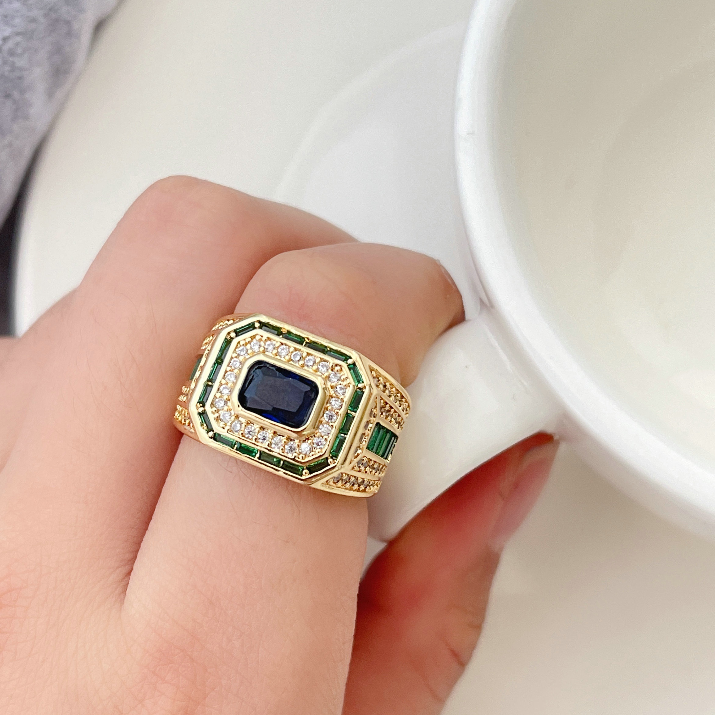 Mirco Pave Square Adjustable Ring