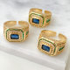 Mirco Pave Square Adjustable Ring