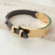Stainless Steel Black and Gold Belt Bracelet