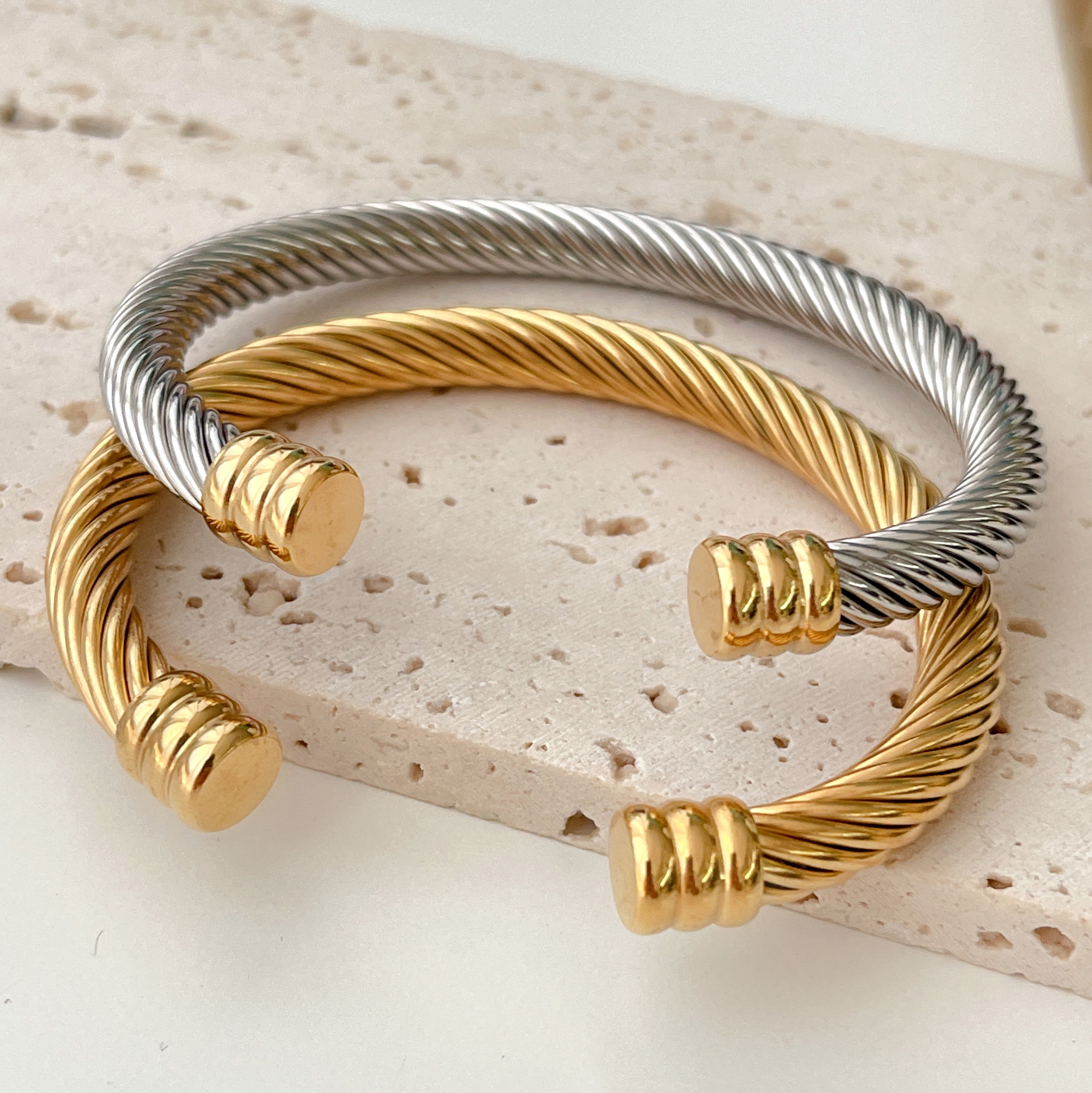 Stainless Steel Twist Bangle