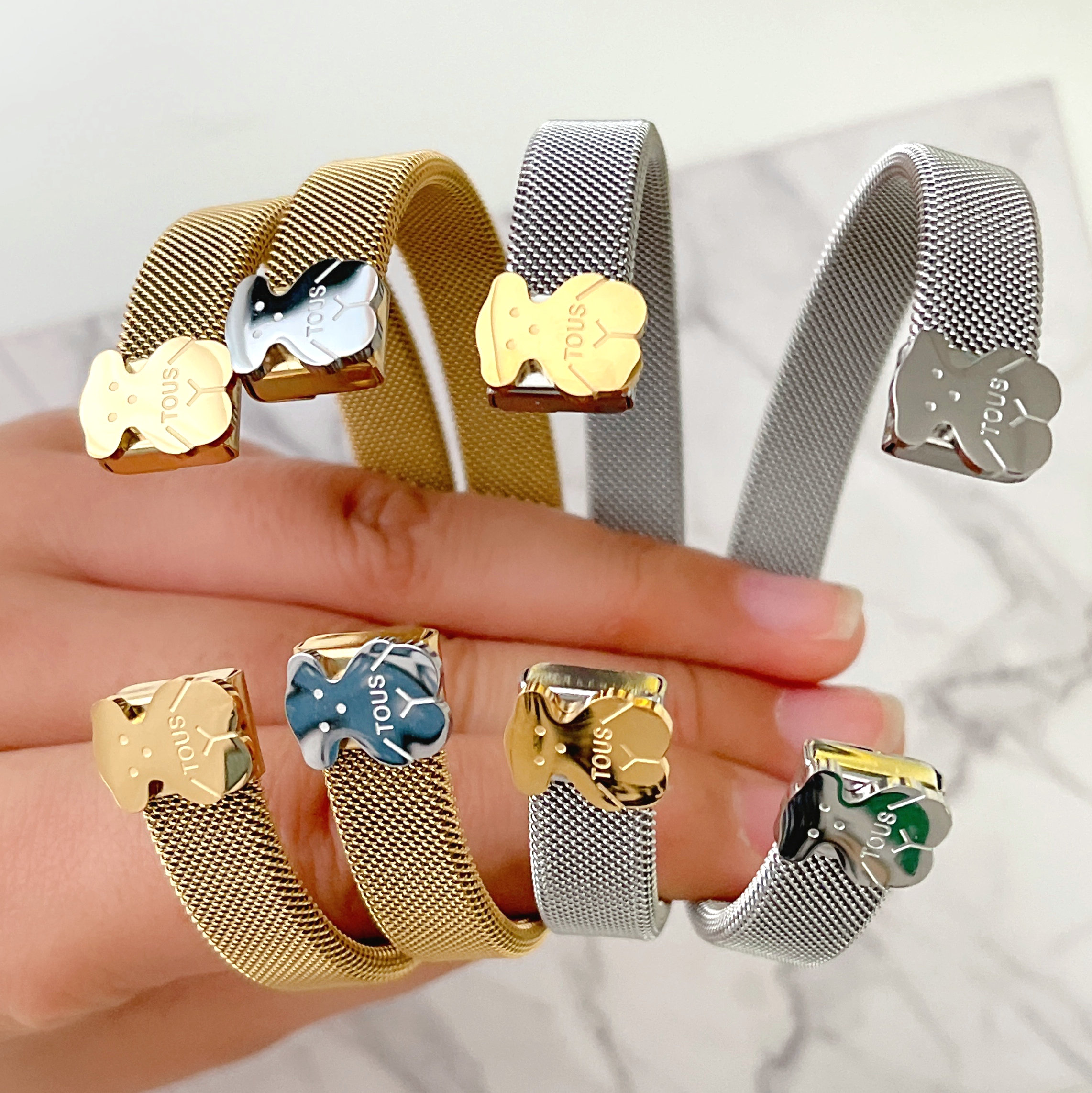 Stainless Steel Bear Bracelet