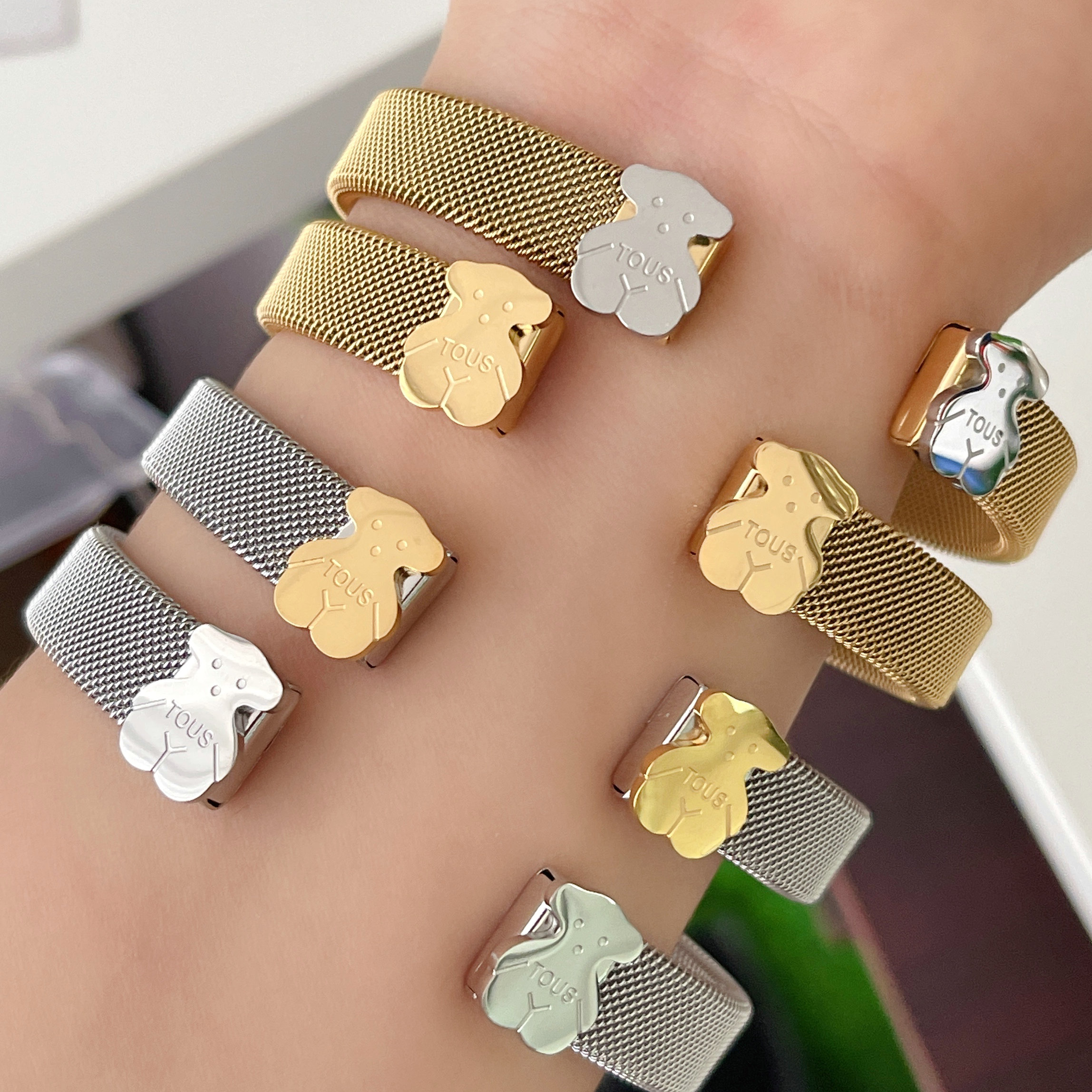 Stainless Steel Bear Bracelet