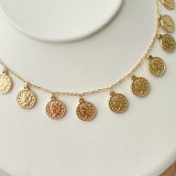 Stainless Steel Coin Charm Necklace