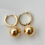 12MM Gold Ball Drop Earrings