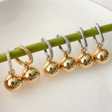 12MM Gold Ball Drop Earrings
