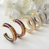 Big Pave Zircon Hoop Earrings