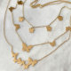Stainless Steel Three Layers Butterfly Necklace
