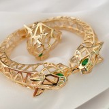 Hollowed leopard Bangle Set