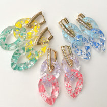 Triangular Acrylic Chain Drop Earrings