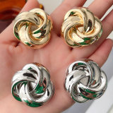 Metal flower Stud Earrings CMEADL-2426404