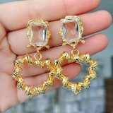 Hollow Heart Drop Earrings CMEXW-2426560