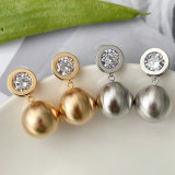 Gold Ball Drop Earrings CMEADL-2426406