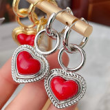 Double color ( white / red ) heart drop earrings CMEXW-2426462