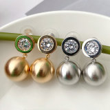 Gold Ball Drop Earrings CMEADL-2426406