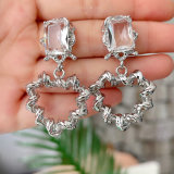 Hollow Heart Drop Earrings CMEXW-2426560