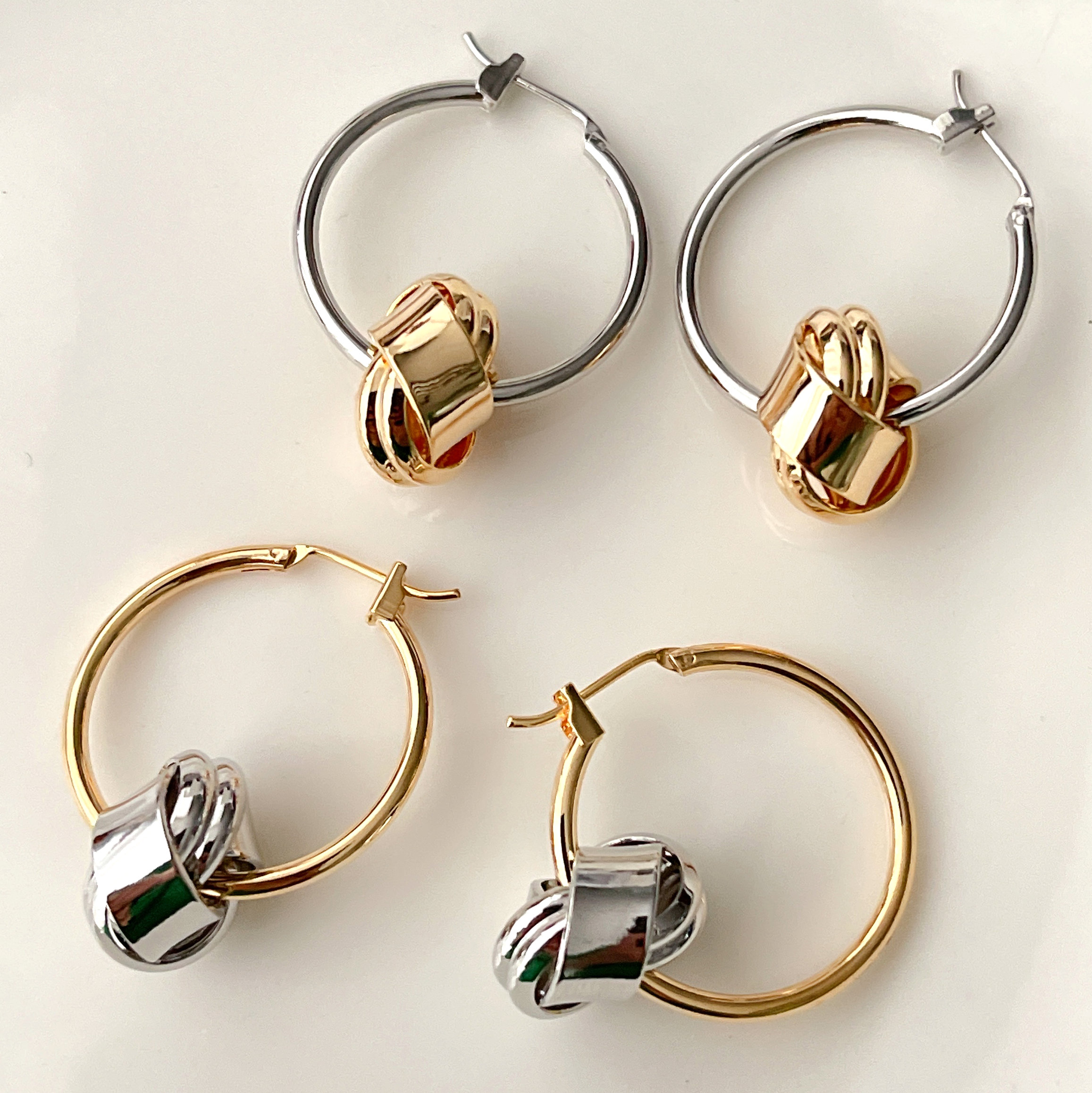 Big Hoop Earring WIth Knotted Beads CMEADL-2426413