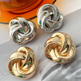 Metal flower Stud Earrings CMEADL-2426404