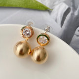 Gold Ball Drop Earrings CMEADL-2426406