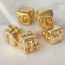 Smiling face square pendant