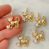 18k Gold Plated Cat Charm