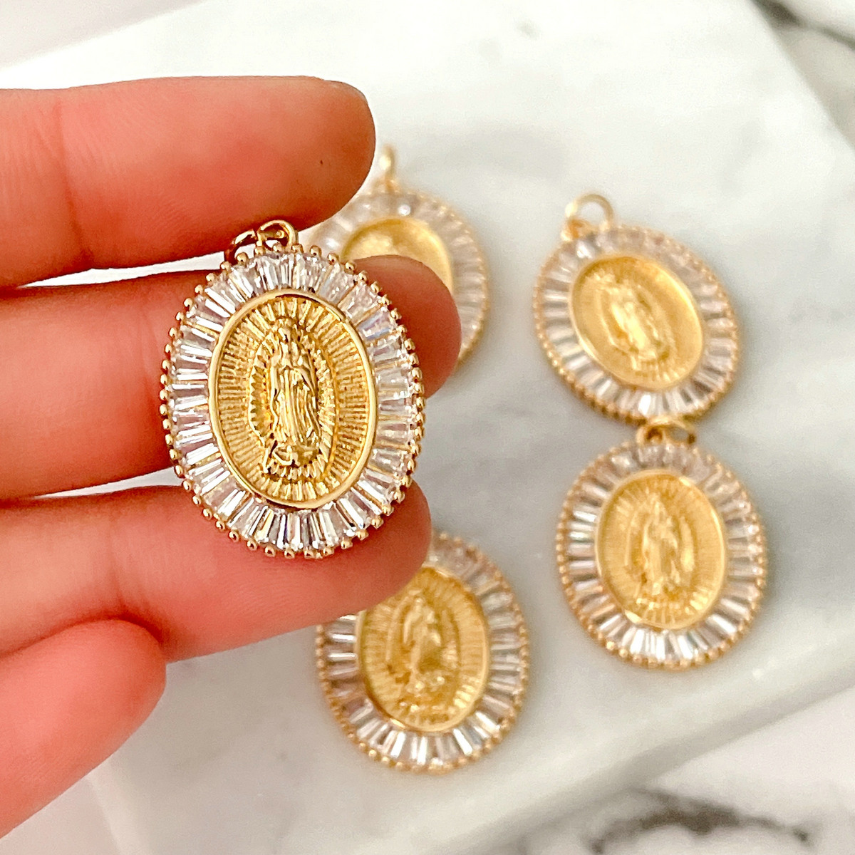 Oval Virgin Mary Charm