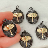 Double Color Egg Elephant Charm