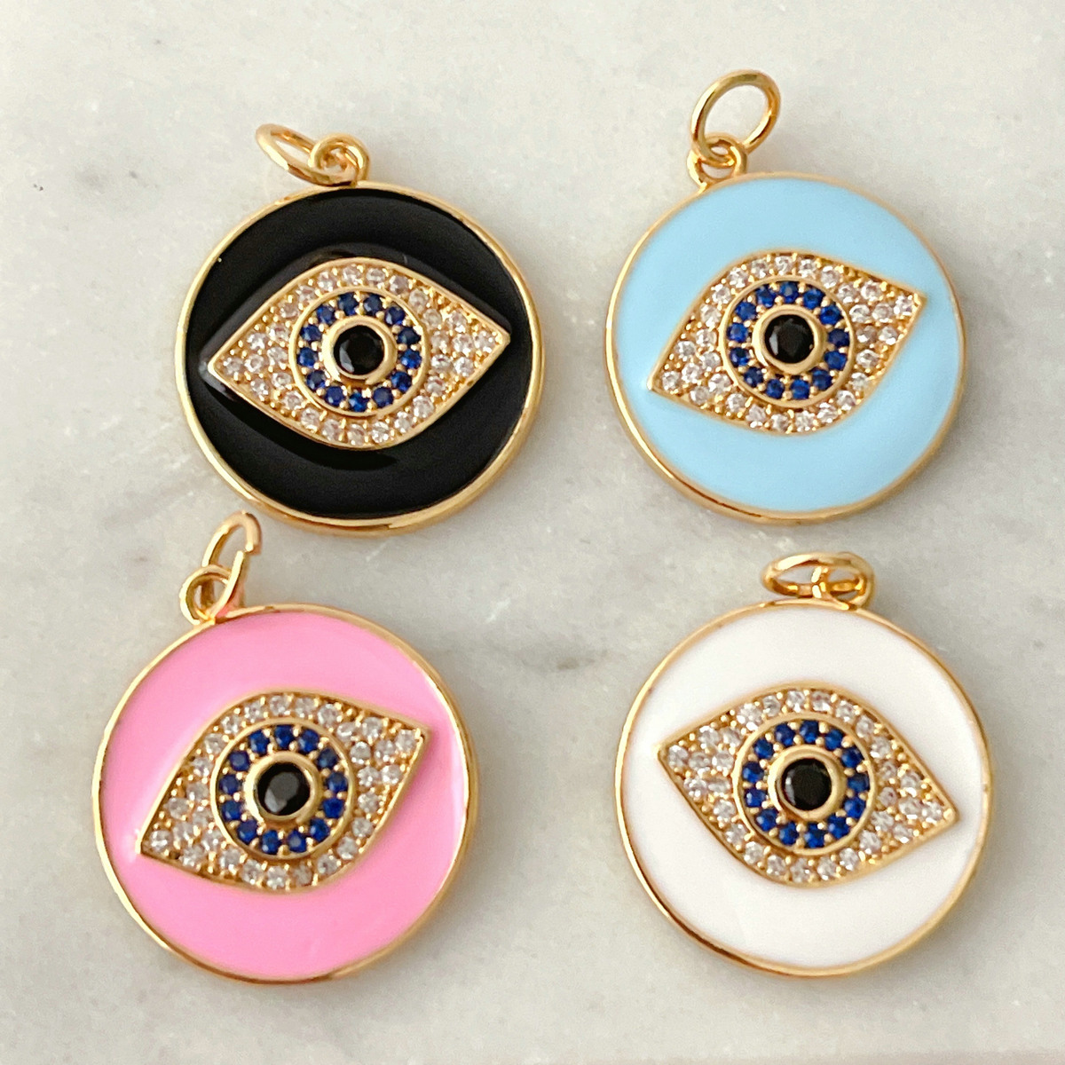 Enamel roud eye charm