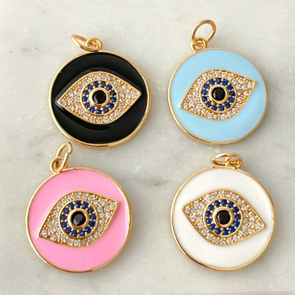 Enamel roud eye charm