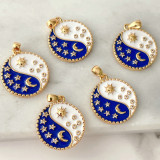 Blue Enamel YingYang Charm