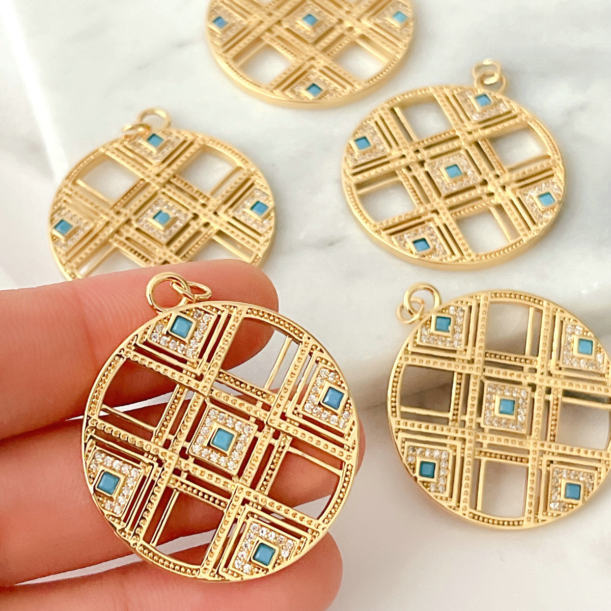 Blue Round Pendant