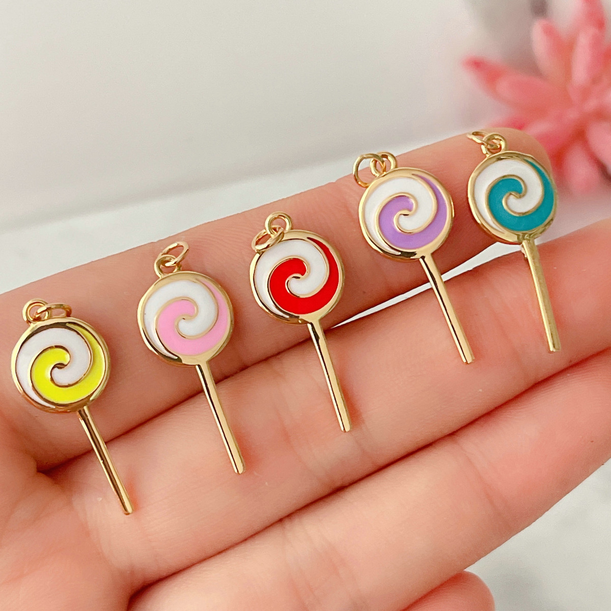 Enamel lollipop Pendant