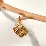 Smiling face square pendant