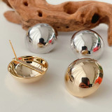 Metal Round Stud Earrings CMEADL-2436923