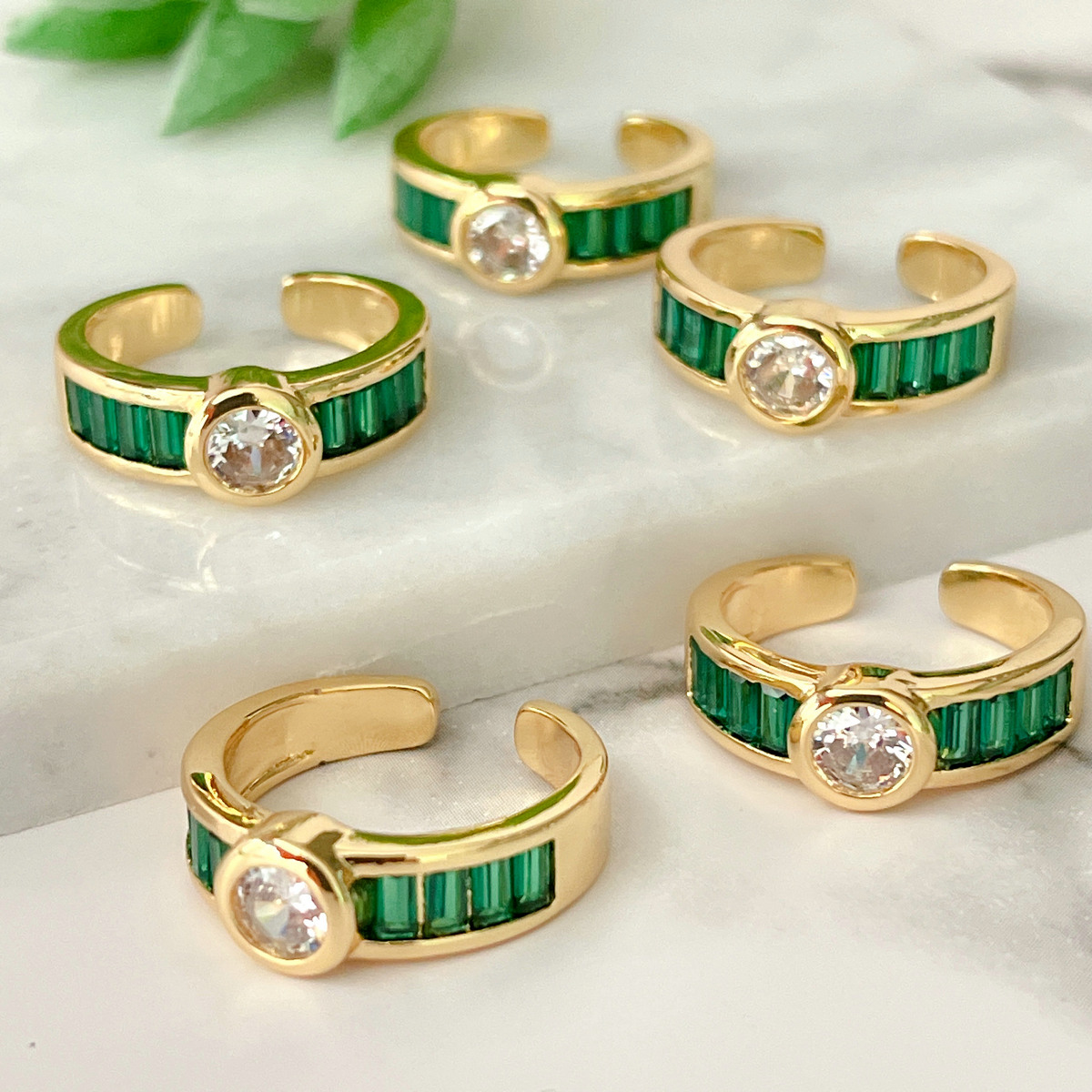 Green zircon adjustable ring