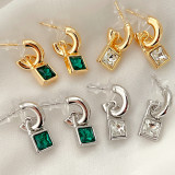 Square zircon Drop Earrings CMEADL-2436998