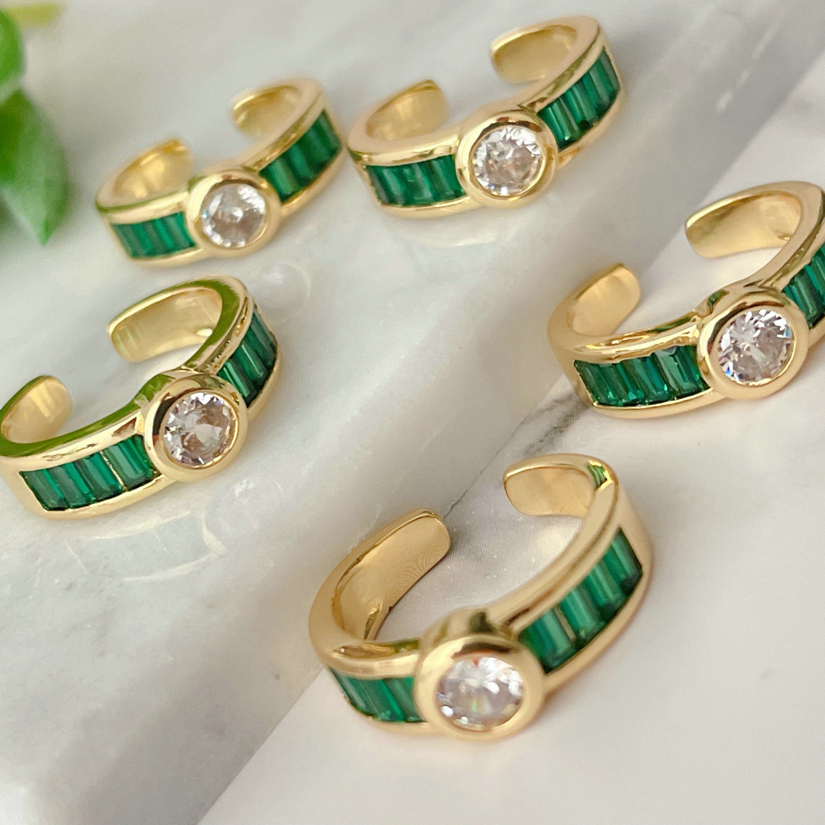 Green zircon adjustable ring