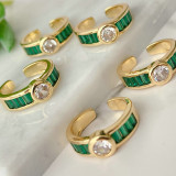 Green zircon adjustable ring