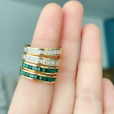 Square Zircon Adjustable Ring