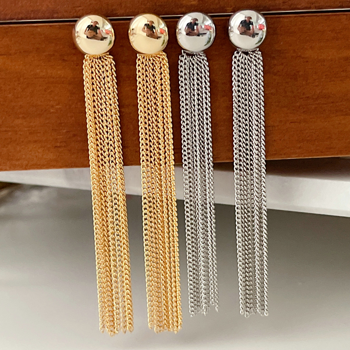 Long Chain Tassel Earrings CMEADL-24369289