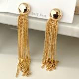 Long Chain Tassel Earrings CMEADL-24369289