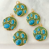 Turquoise Round Charm