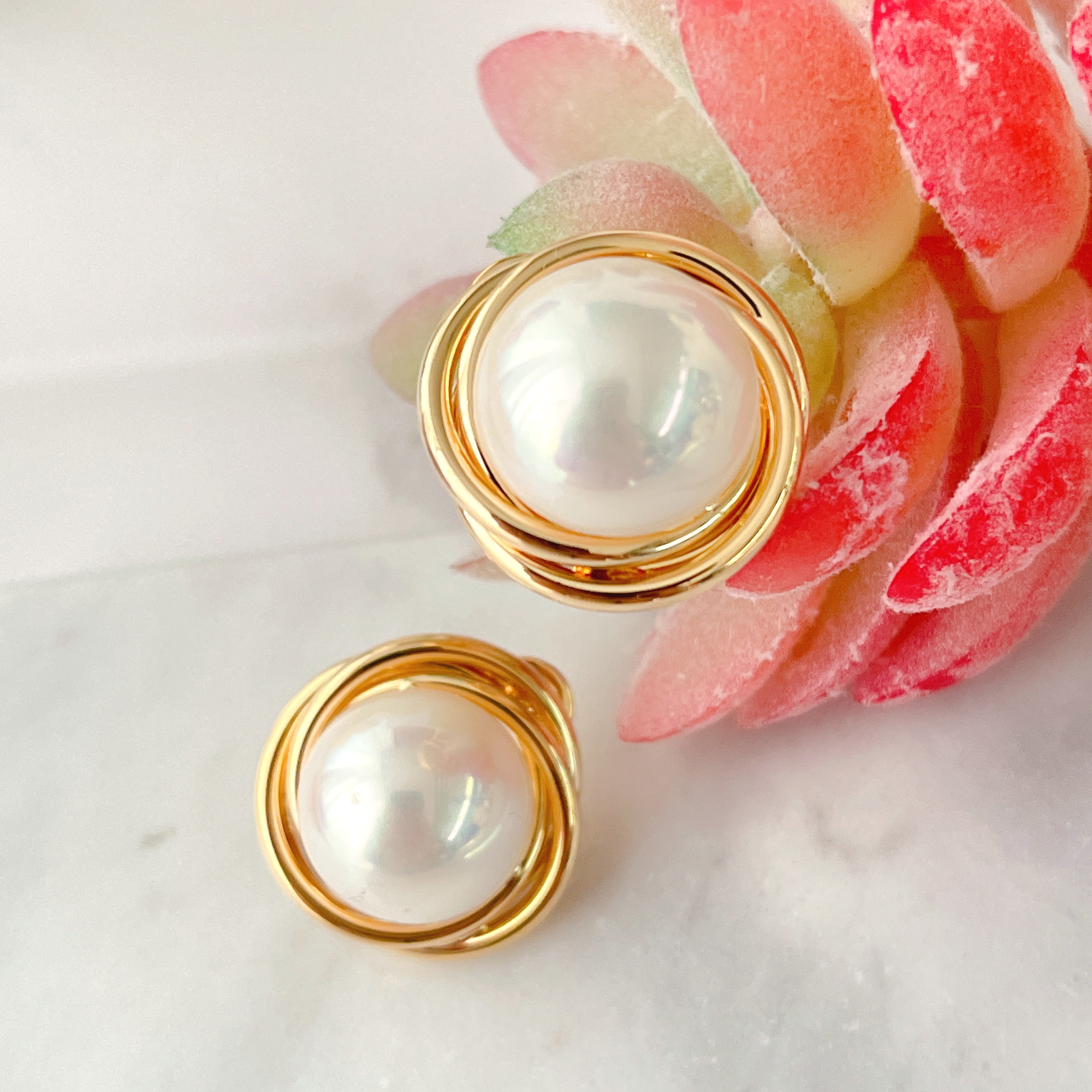 Big Pearl Stud Earrings CMEADL-2437072