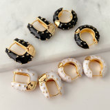 Simple Enamel Hoop Earrings CMEADL-2439575